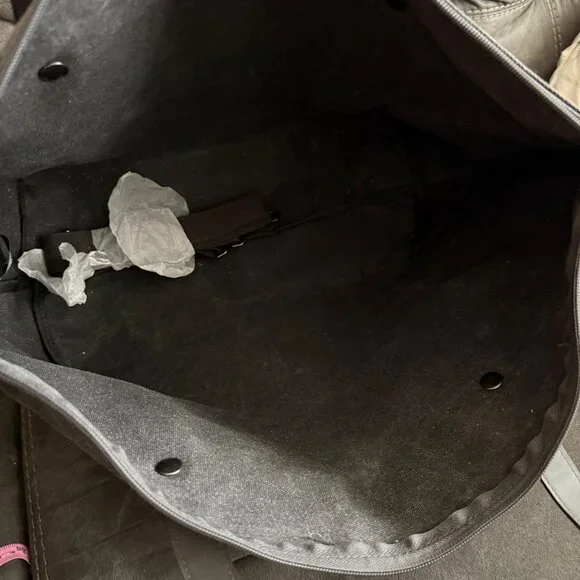 John Varvatos Canvas & Leather Tote Bag NWOT - Picture 5 of 5